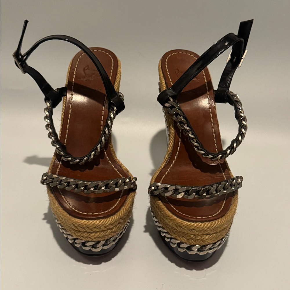 Christian Louboutin Chain Wedge Platform espadrille